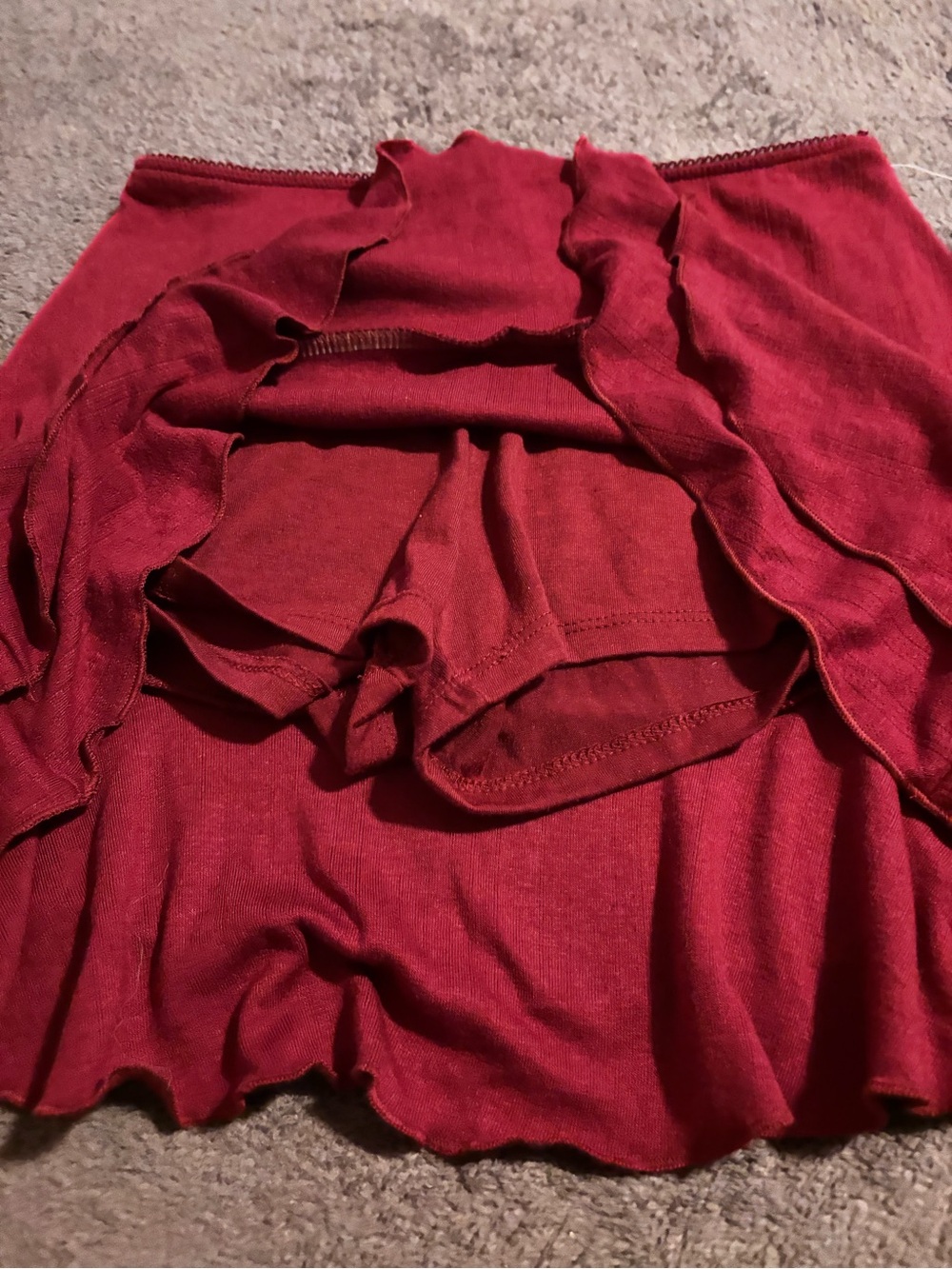 Women’s Ruffled Mini Skort - Maroon - Picture 2 of 4